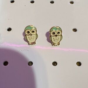 4 for 18$ 🔥 Cute Owl Stud Earrings in Mint and Cream